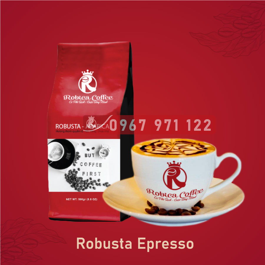 cà phê gói hạt Robusta Espresso gu mạnh
