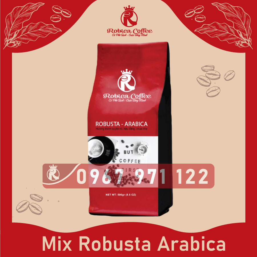 mix Robusta Arabica thương hiệu Robica hương vị cân bằng thơm ngon khó cưỡng